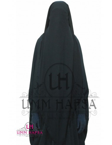 Niqab/Sitar Cap Umm Hafsa 95cm - Black-Niqab Umm Hafsa-Maktaba-Ahloulhadith