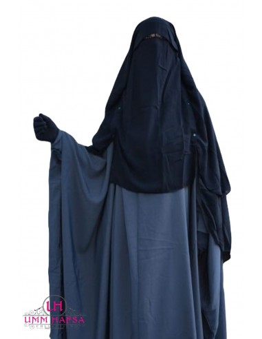 Niqab/Sitar Cap con clip Umm Hafsa 1m50 - Nero-Niqab Umm Hafsa-Maktaba-Ahloulhadith