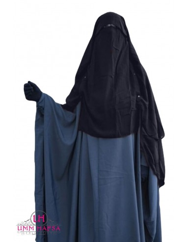 Boné Niqab/Sitar com clipes Umm Hafsa 1m50 - Cinzento-Niqab Umm Hafsa-Maktaba-Ahloulhadith
