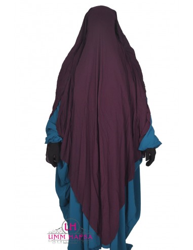 Niqab/Sitar cape med clips Umm Hafsa 1m60 - Plommon-Niqab Umm Hafsa-Maktaba-Ahloulhadith