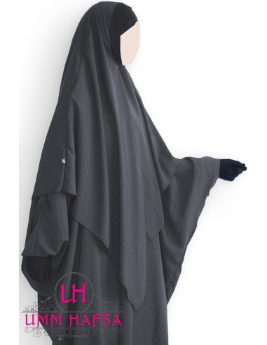 Hijab / Khimar Lycra Umm Hafsa - Grå-Hijab/Khimar Umm Hafsa-Maktaba-Ahloulhadith
