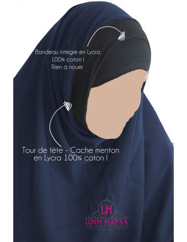 Hijab / Khimar Lycra Umm Hafsa - Grå-Hijab/Khimar Umm Hafsa-Maktaba-Ahloulhadith