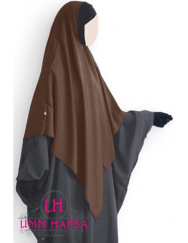 Hijab / Khimar Lycra Umm Hafsa - Castanho-Hijab/Khimar Umm Hafsa-Maktaba-Ahloulhadith