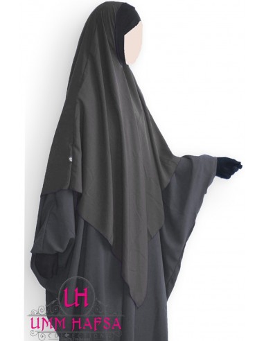 Hijab / Khimar Lycra Umm Hafsa - Nero-Hijab/Khimar Umm Hafsa-Maktaba-Ahloulhadith