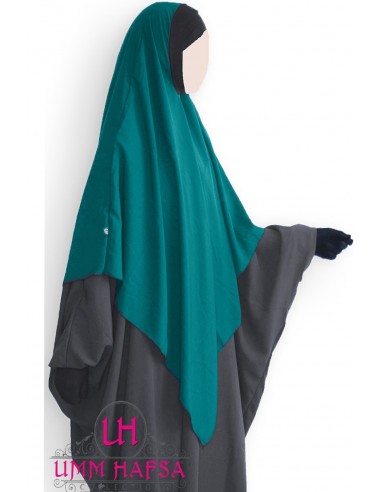 Hijab / Khimar Lycra Umm Hafsa - Bleu canard-Hijab/Khimar Umm Hafsa-Maktaba-Ahloulhadith