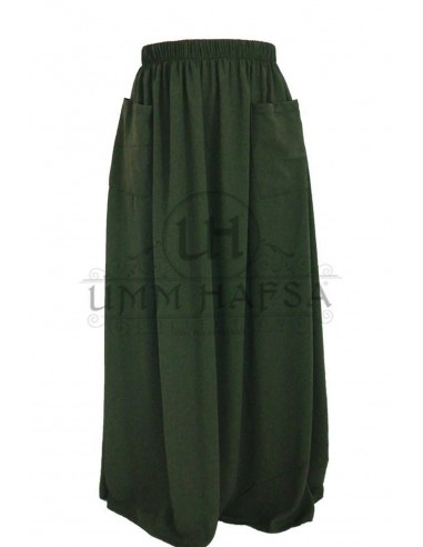 Umm Hafsa kjol med fickor - khaki-Kjol/Sarouel Umm hafsa-Maktaba-Ahloulhadith