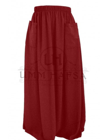 Rock mit Taschen Umm Hafsa - Bordeaux-Rock/Sarouel Umm hafsa-Maktaba-Ahloulhadith