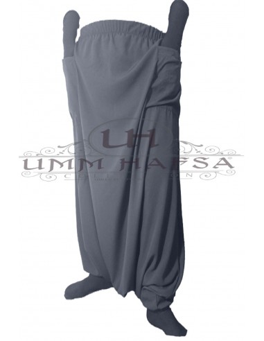 Sarouel à poches Umm Hafsa - Gris-Jupe/Sarouel Umm hafsa-Maktaba-Ahloulhadith