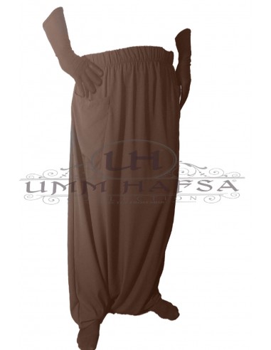 Umm Hafsa pocket saroual - Brown-Skirt/Sarouel Umm hafsa-Maktaba-Ahloulhadith