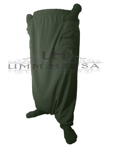 Umm Hafsa pocket saroual - Khaki green-Skirt/Sarouel Umm hafsa-Maktaba-Ahloulhadith