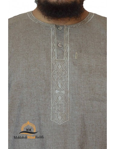 Qamis a maniche corte da uomo - Taupe-Qamis a maniche corte-Maktaba-Ahloulhadith