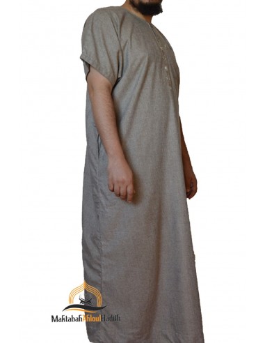 Qamis a maniche corte da uomo - Taupe-Qamis a maniche corte-Maktaba-Ahloulhadith