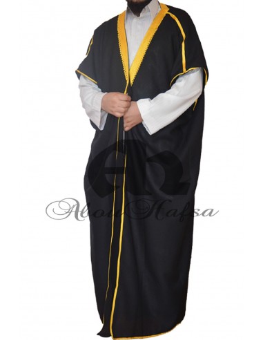 Bisht Saoudien Abou Hafsa - Svart-Saudiarabisk bisht-Maktaba-Ahloulhadith
