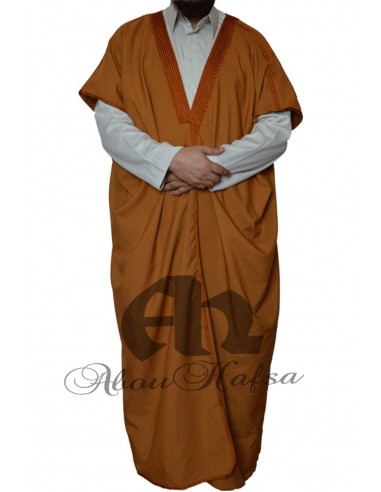 Bisht saoudien Abou Hafsa - Brown pattern-Saudi bisht-Maktaba-Ahloulhadith