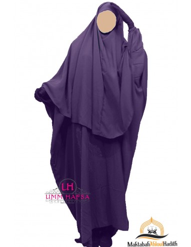 Abaya/Shijab Set Cape Umm Hafsa - Aubergine-Abaya Umm Hafsa-Maktaba-Ahloulhadith