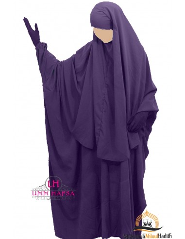 Capa Umm Hafsa Conjunto abaya/hijab - Berenjena-Abaya Umm Hafsa-Maktaba-Ahloulhadith