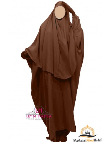 Ensemble Abaya/hijab Cape Umm Hafsa - Cannelle-Abaya Umm Hafsa-Maktaba-Ahloulhadith