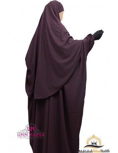 Capa Umm Hafsa Conjunto abaya/hijab - Ciruela-Abaya Umm Hafsa-Maktaba-Ahloulhadith