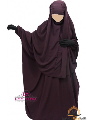 Cape Umm Hafsa Abaya/hijab set - Plum-Abaya Umm Hafsa-Maktaba-Ahloulhadith