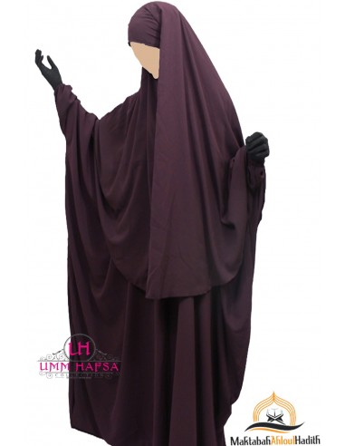 Cape Umm Hafsa Abaya/hijab set - Plum-Abaya Umm Hafsa-Maktaba-Ahloulhadith