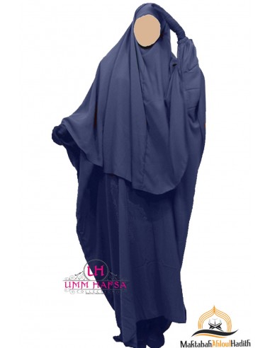 Capo Umm Hafsa Abaya/hijab - blu-Abaya Umm Hafsa-Maktaba-Ahloulhadith