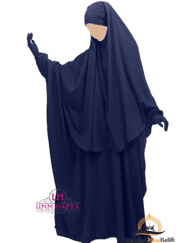 Conjunto Abaya/hijab Cabo Umm Hafsa - azul-Abaya Umm Hafsa-Maktaba-Ahloulhadith
