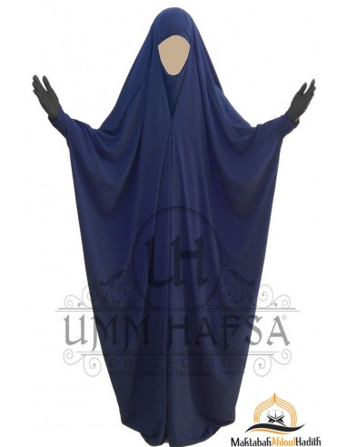 Jilbab saoudien a clips Umm Hafsa - Bleu-JILBAB 1 STYKKE-Maktaba-Ahloulhadith