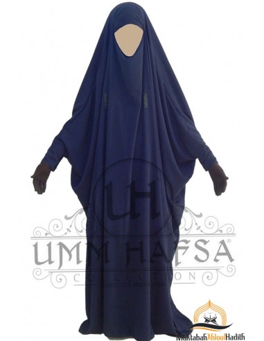 Jilbab saoudien a clips Umm Hafsa - Bleu-JILBAB 1 STYKKE-Maktaba-Ahloulhadith