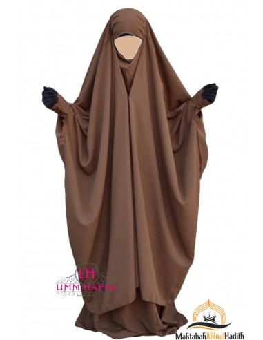 2-delad Jilbab med clips "kjol" Umm Hafsa - Kanel-2-delad jilbab med fransar-Maktaba-Ahloulhadith