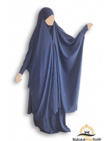 Jilbab 2 delar med clips "kjol" Umm Hafsa "Caviary Luxe" - Blå-Jilbab Umm Hafsa-Maktaba-Ahloulhadith