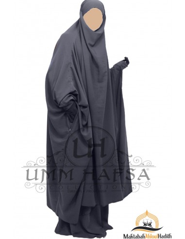 Jilbab mit Reißverschluss "Rock" Umm Hafsa - Grau-Jilbab Umm Hafsa-Maktaba-Ahloulhadith
