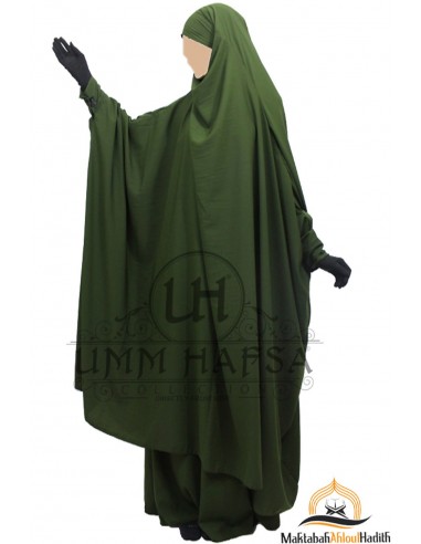 Jilbab à zip "jupe" Umm Hafsa - Kaki-Jilbab Umm Hafsa-Maktaba-Ahloulhadith