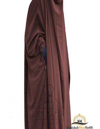 Umm Hafsa Rok Jilbab met ritssluiting - Bruin-Jilbab Umm Hafsa-Maktaba-Ahloulhadith