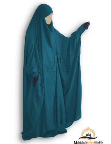 Umm Hafsa Rok Jilbab met ritssluiting - Eend Blauw-Jilbab Umm Hafsa-Maktaba-Ahloulhadith