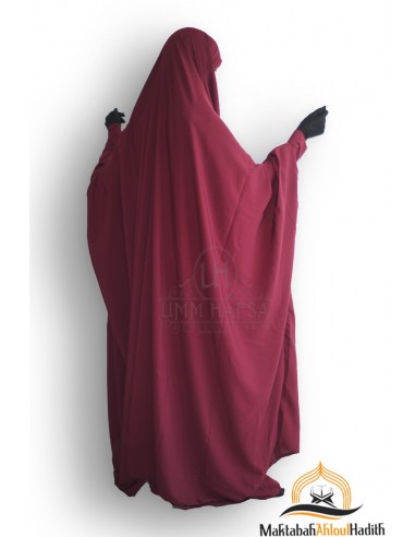 Umm Hafsa Gonna Jilbab con zip - Bordeaux-Jilbab Umm Hafsa-Maktaba-Ahloulhadith