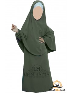 Abaya Hijab fille Umm hafsa - Kaki