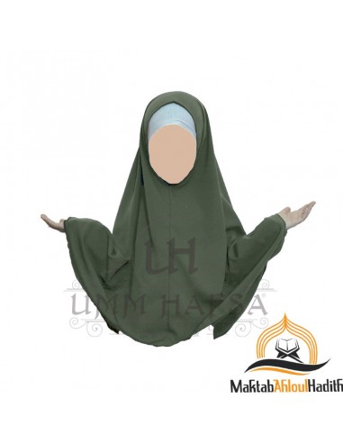 Abaya Hijab fille Umm hafsa - Kaki-Sammen Abaya/Hijab-Maktaba-Ahloulhadith