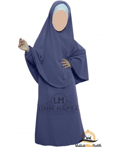 Abaya Hijab rapariga Umm hafsa - azul-Conjunto Abaya/Hijab-Maktaba-Ahloulhadith