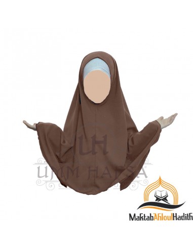 Abaya Hijab rapariga Umm hafsa - Castanho-Conjunto Abaya/Hijab-Maktaba-Ahloulhadith