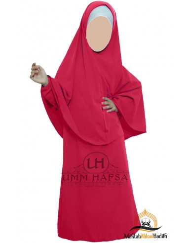 Abaya Hijab girl Umm hafsa - Coral-Abaya/Hijab set-Maktaba-Ahloulhadith