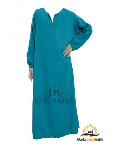 Abaya Hijab rapariga Umm hafsa - Turquesa-Conjunto Abaya/Hijab-Maktaba-Ahloulhadith