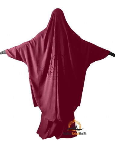 Jilbab 2 peças "saia" clássica Umm Hafsa - Bordeaux-Jilbab Umm Hafsa-Maktaba-Ahloulhadith