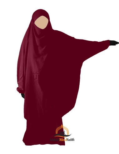 Jilbab 2 peças "saia" clássica Umm Hafsa - Bordeaux-Jilbab Umm Hafsa-Maktaba-Ahloulhadith