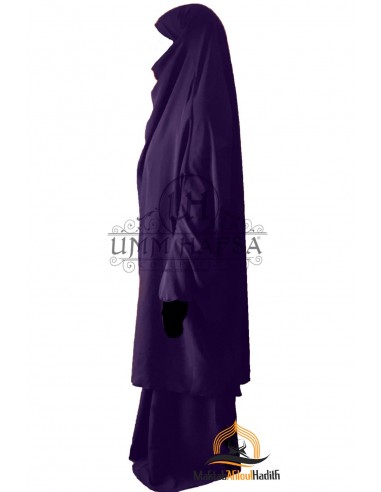 Jilbab 2 stuks Klassieke "rok" Umm Hafsa - Aubergine-Jilbab Umm Hafsa-Maktaba-Ahloulhadith