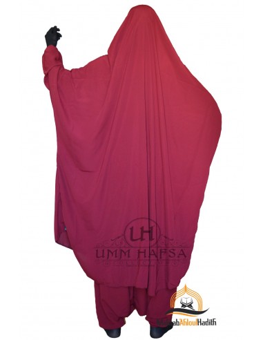 Klassischer zweiteiliger Jilbab "Sarouel" Umm Hafsa - Bordeaux-Jilbab Umm Hafsa-Maktaba-Ahloulhadith