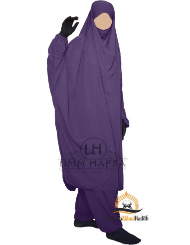 Jilbab tweedelig Klassiek "Sarouel" Umm Hafsa - Aubergine-Jilbab Umm Hafsa-Maktaba-Ahloulhadith