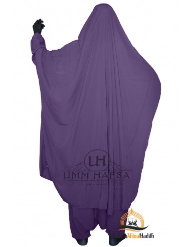 Jilbab de duas peças Clássico "Sarouel" Umm Hafsa - Beringela-Jilbab Umm Hafsa-Maktaba-Ahloulhadith