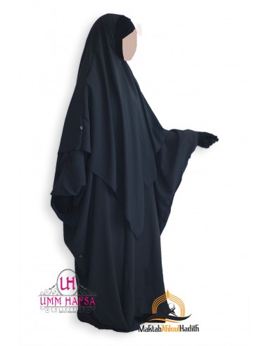 Abaya + Khimar Lycra set Umm Hafsa - ZWART-Abaya Umm Hafsa-Maktaba-Ahloulhadith