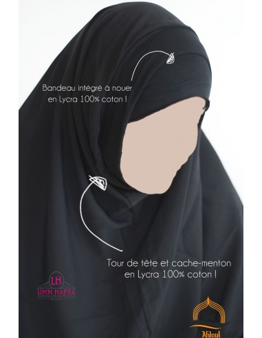 Abaya + Khimar Lycra set Umm Hafsa - ZWART-Abaya Umm Hafsa-Maktaba-Ahloulhadith