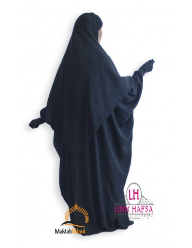 Abaya + Khimar Lycra Umm Hafsa Set - SCHWARZ-Abaya Umm Hafsa-Maktaba-Ahloulhadith